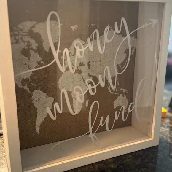 White Honeymoon Fund Shadow Box - Picture 1 of 3